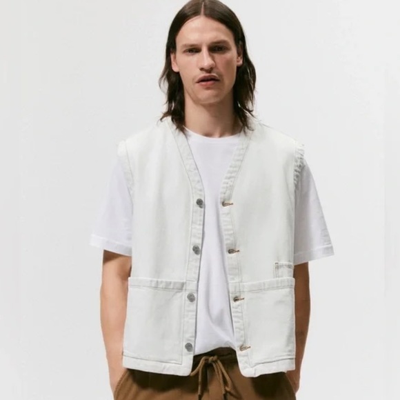 Zara Jackets & Coats Zara Washed Denim Vest Poshmark